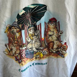 Corpus Christi – Tee Shirt, Large, White with Cats